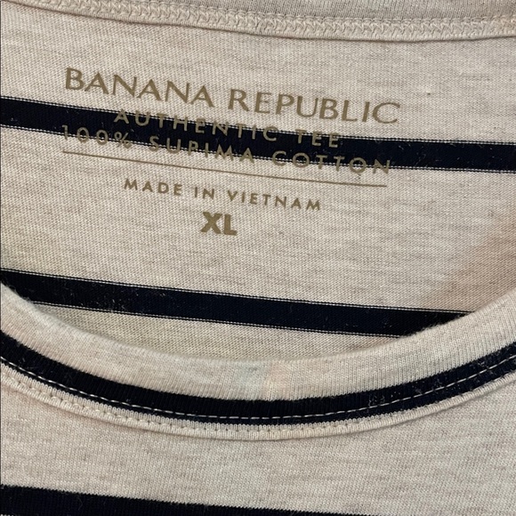 Banana Republic Gray and Black Striped Tee - Picture 2 of 3